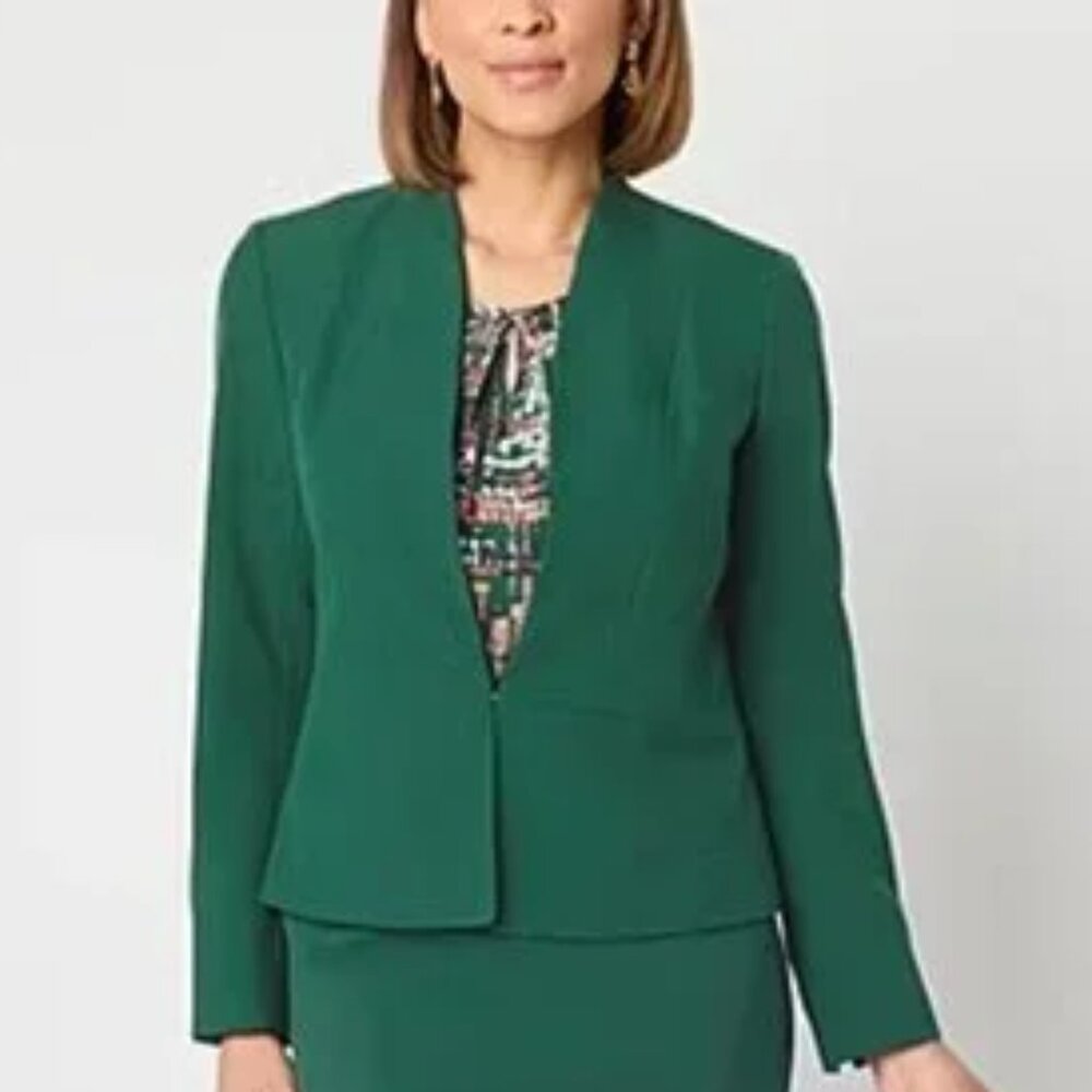 NWT Black Label by Eva-Picone Woman's Classic Fit Suit Jacket, Size 16, Green - Picture 4 of 13